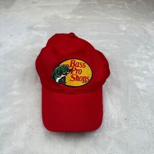 Bass Pro‎ Shops Hat Red Adjustable Cap Fishing Outdoors Logo Mens OSFM